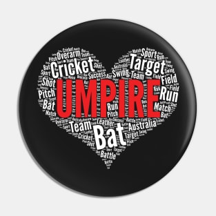 Umpire Heart Shape Word Cloud Design print Pin