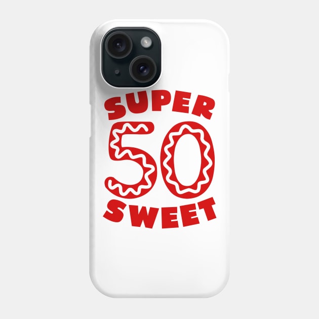 Super Sweet 50 Red Donut Icing Phone Case by colorsplash