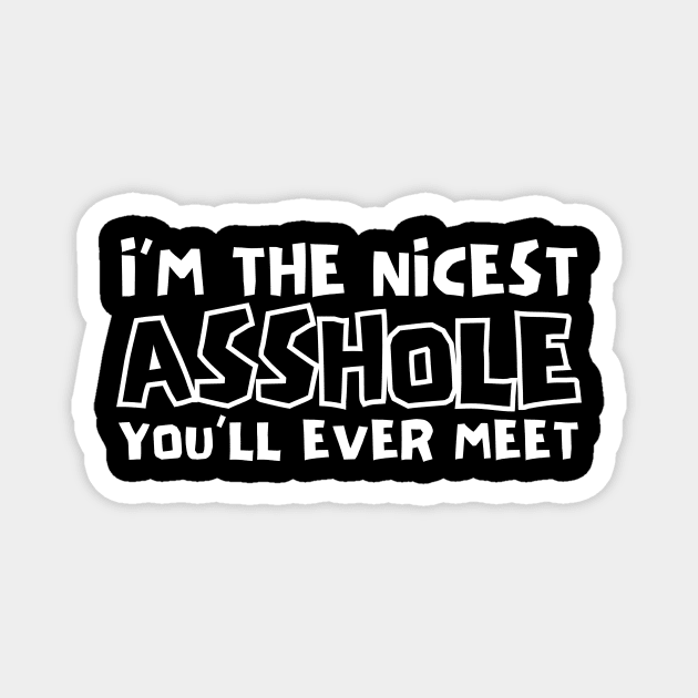 I'm The Nicest Asshole You'll Ever Meet Magnet by The WYLD Tribe
