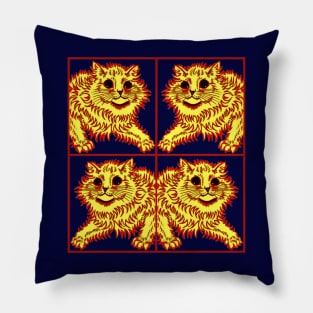 Psychedelic Cat Quadrupled Pillow