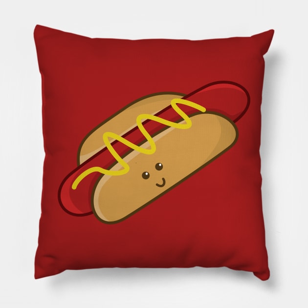 Cute Hotdog Pillow by Hygra Creative