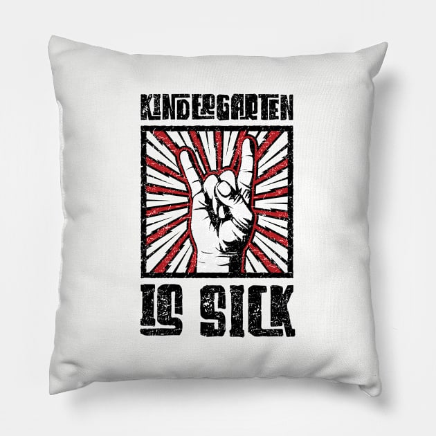 Kindergarten is Sick - Red - Barn Shirt USA Pillow by Barn Shirt USA