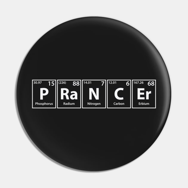 Prancer (P-Ra-N-C-Er) Periodic Elements Spelling Pin by cerebrands