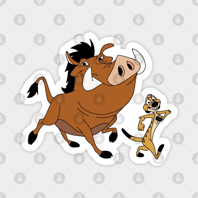 Pumbaa and Timon Magnet by Megan Olivia