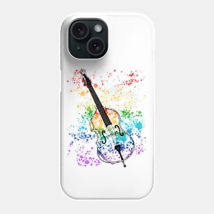 Double Bass Rainbow Colours Bassist Jazz Musician Phone Case