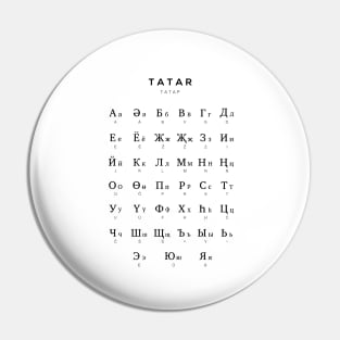 Tatar Alphabet Chart, Kazakh Language Chart, White Pin