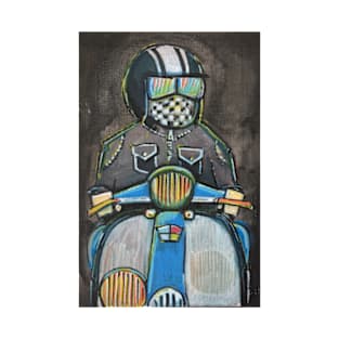 Retro Scooter, Classic Scooter, Scooterist, Scootering, Scooter Rider, Mod Art T-Shirt