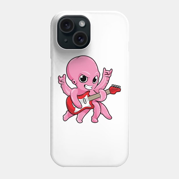 Octopus as Musician with Guitar Phone Case by Markus Schnabel