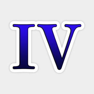 Blue Roman Numeral 4 IV Magnet