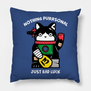 Bad Luck Blue Pillow