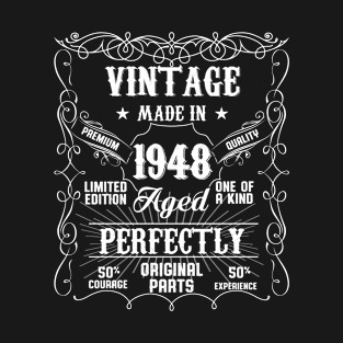 Vintage 75th Birthday Made In 1948 75 Years Old T-Shirt