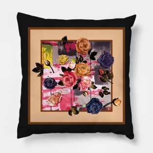 Abstract painting with flowers Pillow