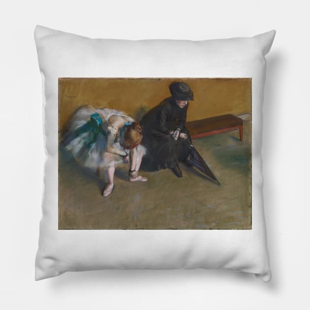 Waiting - Edgar Degas Pillow by themasters