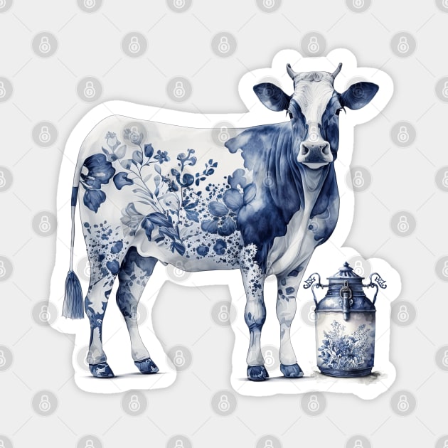 Delftware Cow and Milk Jar Magnet by HolidayBug