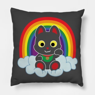 Rainbow Maneki Neko Light Outline Pillow