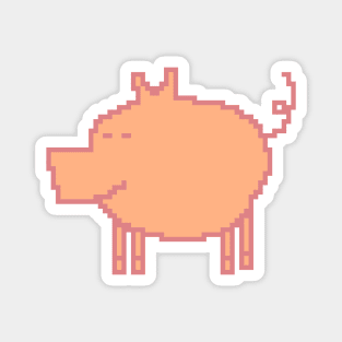 Pixelart Pig Peach Fuzz Pantone Color of the Year 2024 Magnet