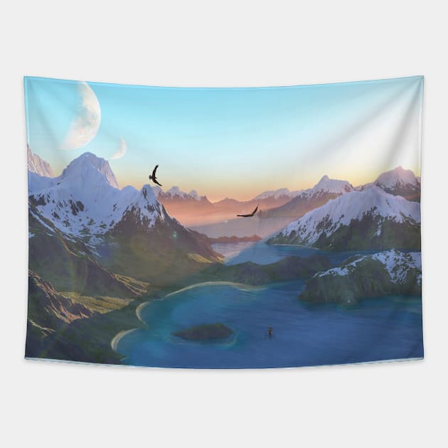 Coves landscape Tapestry by Manafold