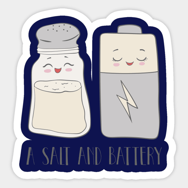 A salt and battery - Cute - Sticker