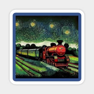 Starry Night Wizarding Express Train Magnet