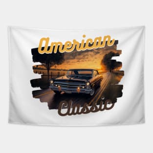 American Classic Car Inspired by the Chevy Nova Tapestry