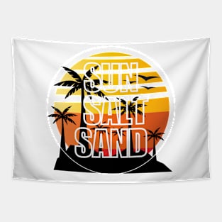 Summer Vacation Tropical Relaxation - Sun Salt Sand - Ocean Lover | Summer Family Vacation 2024 Vibes - Summer Travel Essentials Gift - Beach Memories Cool Saying Tapestry