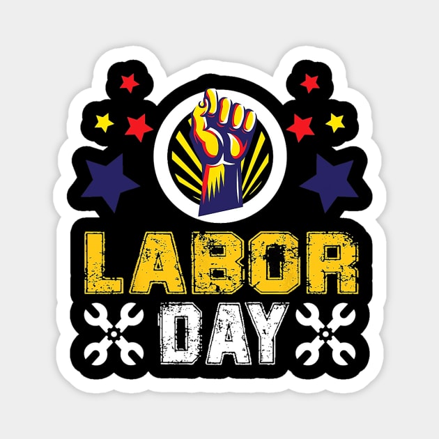 Retro Happy Labor Day Union Strong Graphics Men Women Magnet by everetto