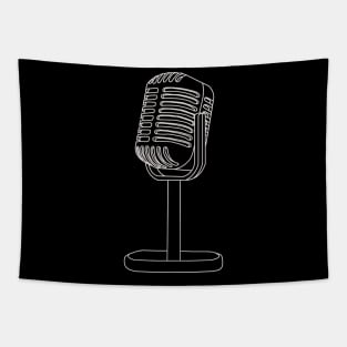 Hand Drawn Microphone Tapestry