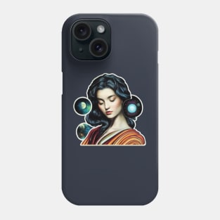 Woman & Planets Cosmic Worlds Painting Phone Case