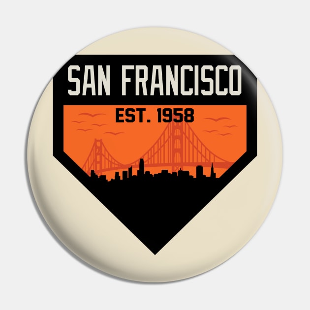 San Francisco Home Plate Skyline Pin by CasualGraphic