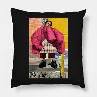 Pink Puffa Coat Pillow