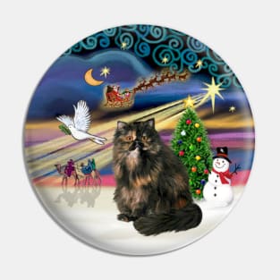 "Christmas Magic" with a Tortie Persian Cat Pin