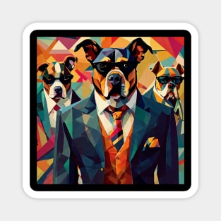 Abstract Gangster Dogs In Suits Magnet