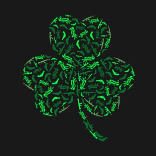 Guns Shamrock Patrick Day T-Shirt