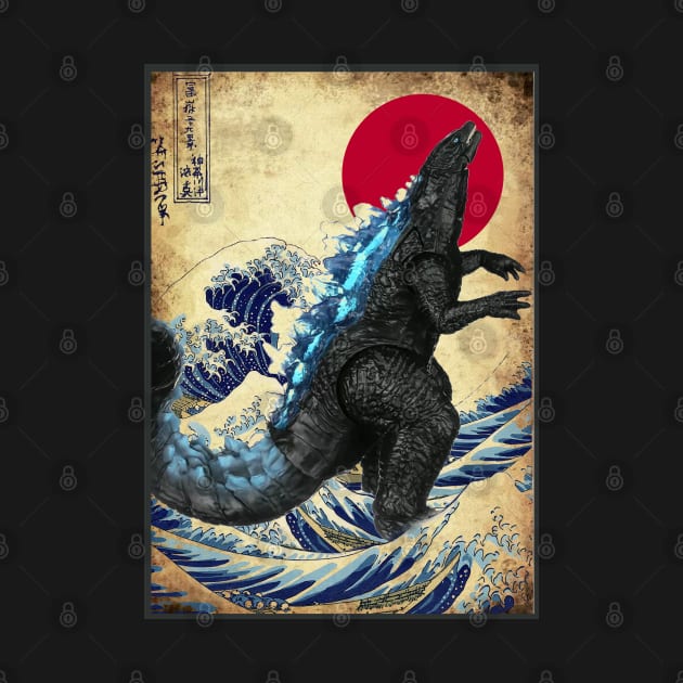 Gojira Old Post Japanese Art by kusuyma