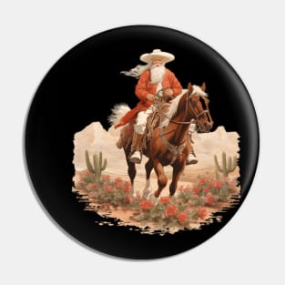 Western Christmas Santa Cowboy Pin