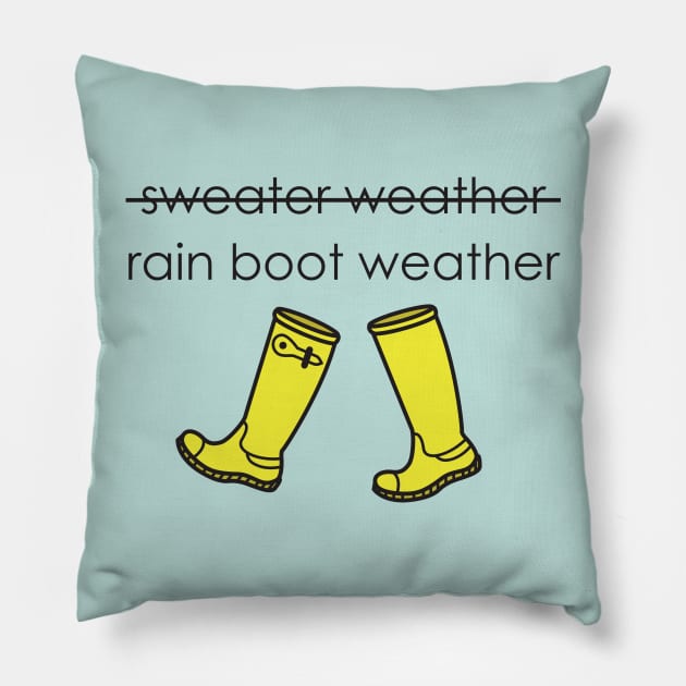 Rain Boot Weather Pillow by CloudWalkerDesigns