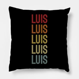 Luis Name Vintage Retro Pattern Pillow