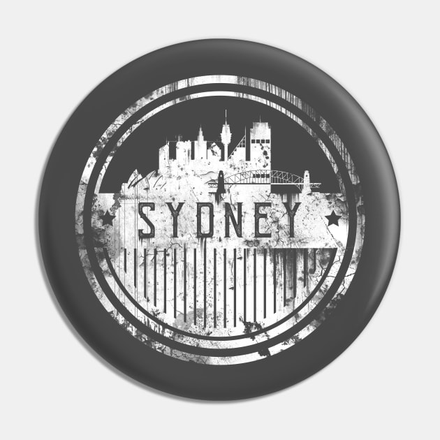 Sydney Grunge Cityscape Pin by DimDom