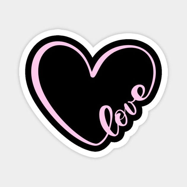 PINK Love Heart Shape Magnet by SartorisArt1