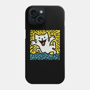 Funny Keith Haring, Happy Cat Phone Case