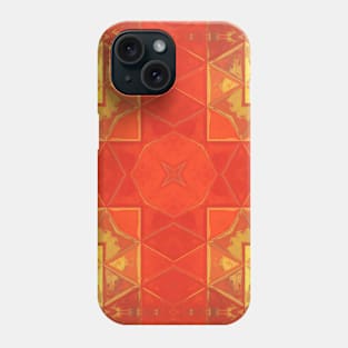 Mosaic Kaleidoscope Square Red and Yellow Phone Case