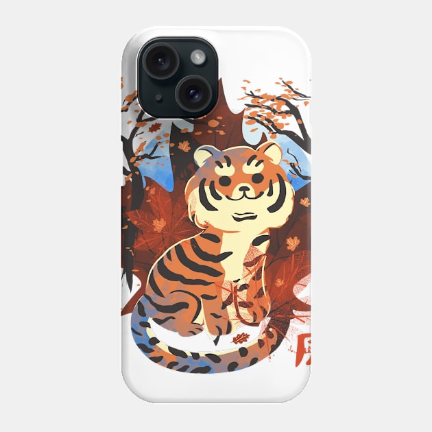 Tiger in autumn Phone Case by IlonaHibernis