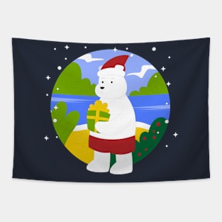 Summer Bear Christmas Tapestry