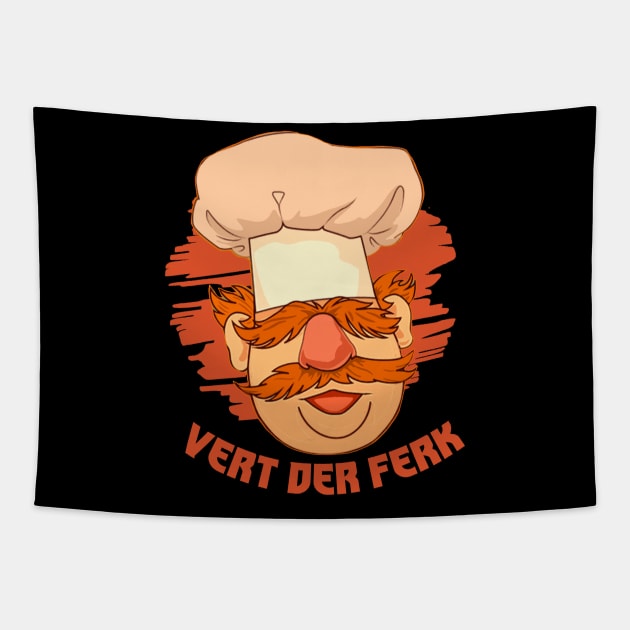 vert der ferk chef Tapestry by nikalassjanovic