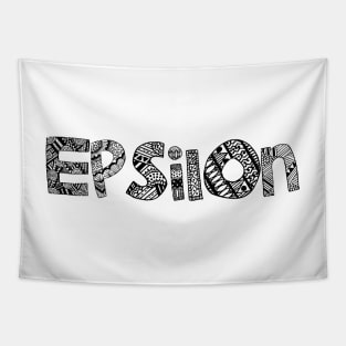 Epsilon Letter Doodle Pattern Tapestry