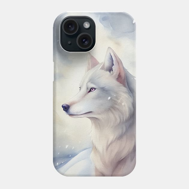 Funny White Wolf Hunting Ground, Winter Mountain Icy Moon, Snowy Forest, Biker Galaxy Beautiful gifts t-shirt Phone Case by sofiartmedia