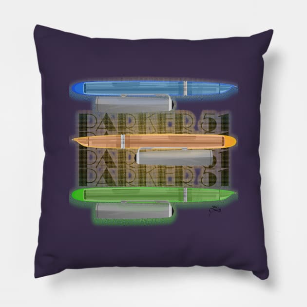 Parker 51 Pillow by denniswilliamgaylor