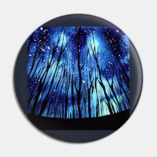 Star night with dark forest Pin