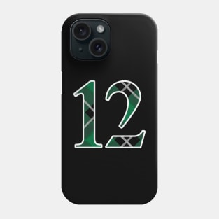 12 Sports Jersey Number Green Black Flannel Phone Case