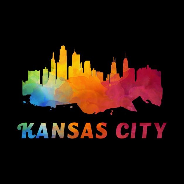 Kansas City Skyline Watercolor Style by ThirdEyeAerial